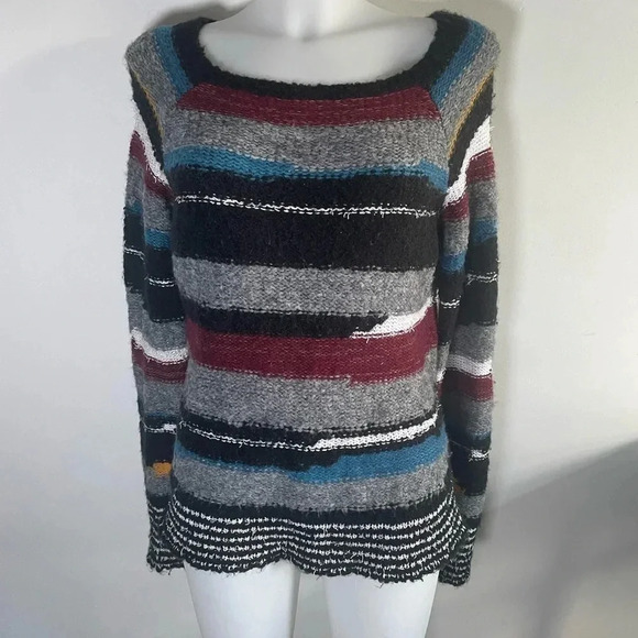 Free People Montmartre knit multicolor wool blend sweater Size Medium EUC! 0185 - Picture 3 of 10
